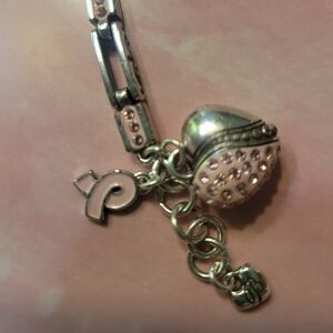 Brighton Power of Pink Heart Silver Breast Cancer Ribbon Bracelet and Necklace